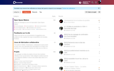 Forums thématiques pour les membres Discourse